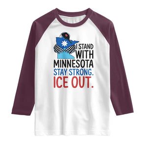 Minnesota Pride Common Loon Raglan Shirt Stand With Minnesota Ice Out TS12 White Maroon Print Your Wear