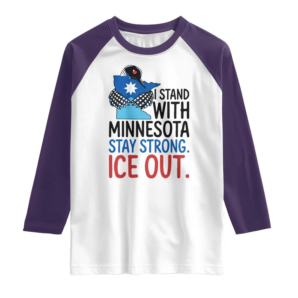 Minnesota Pride Common Loon Raglan Shirt Stand With Minnesota Ice Out TS12 White Purple Print Your Wear