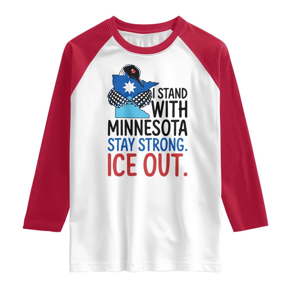 Minnesota Pride Common Loon Raglan Shirt Stand With Minnesota Ice Out TS12 White Red Print Your Wear
