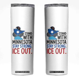Minnesota Pride Common Loon Skinny Tumbler Stand With Minnesota Ice Out TS12 White Print Your Wear