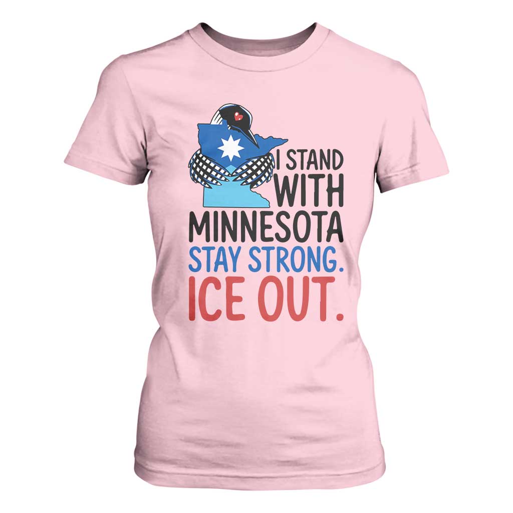 Minnesota Pride Common Loon T Shirt For Women Stand With Minnesota Ice Out TS12 Light Pink Print Your Wear