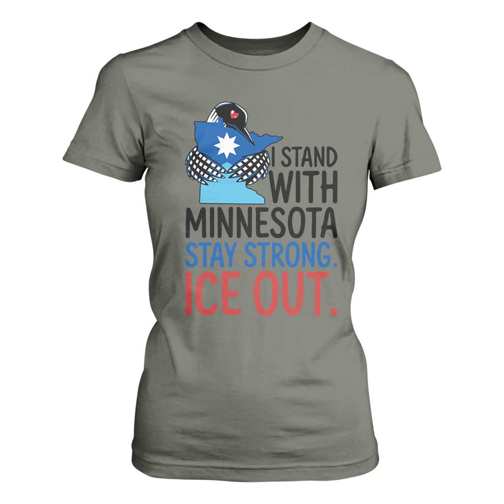 Minnesota Pride Common Loon T Shirt For Women Stand With Minnesota Ice Out TS12 Military Green Print Your Wear