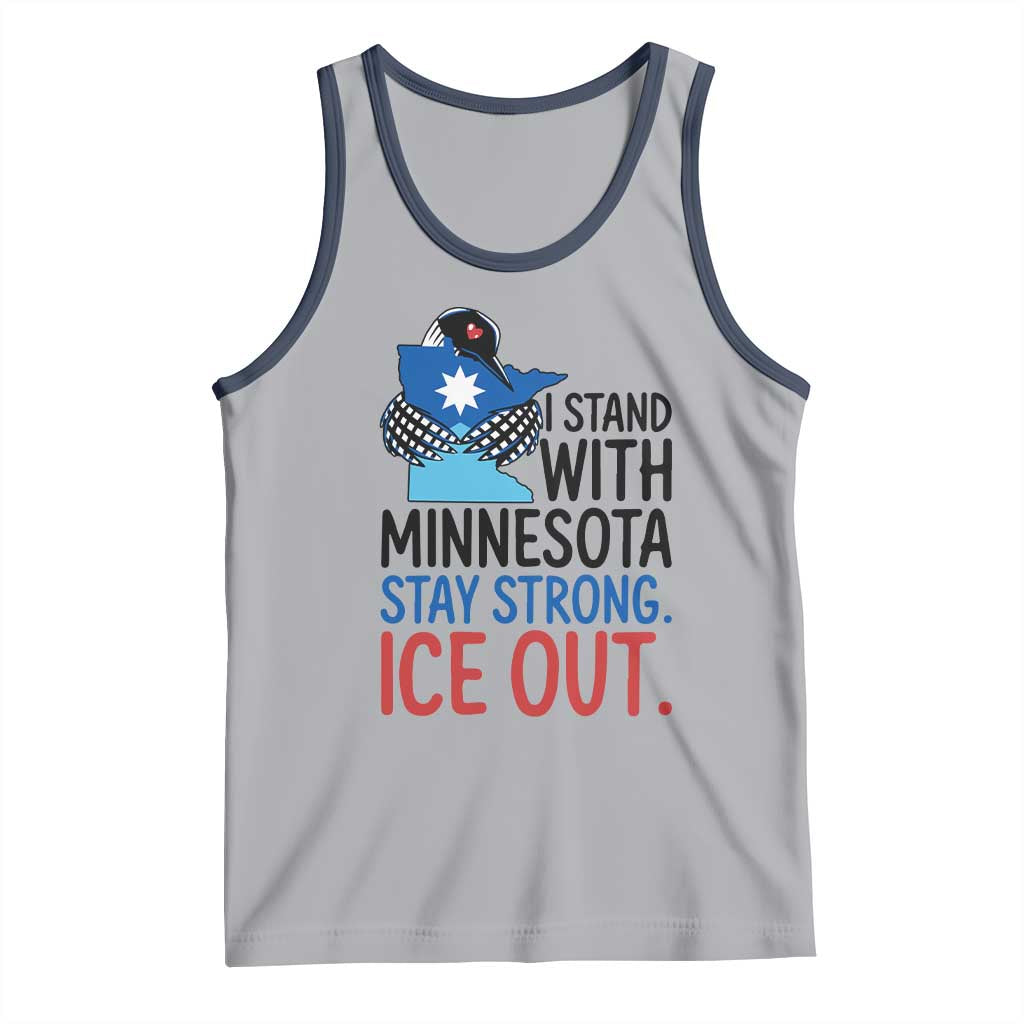 Minnesota Pride Common Loon Tank Top Stand With Minnesota Ice Out TS12 Athletic Heather Navy Print Your Wear