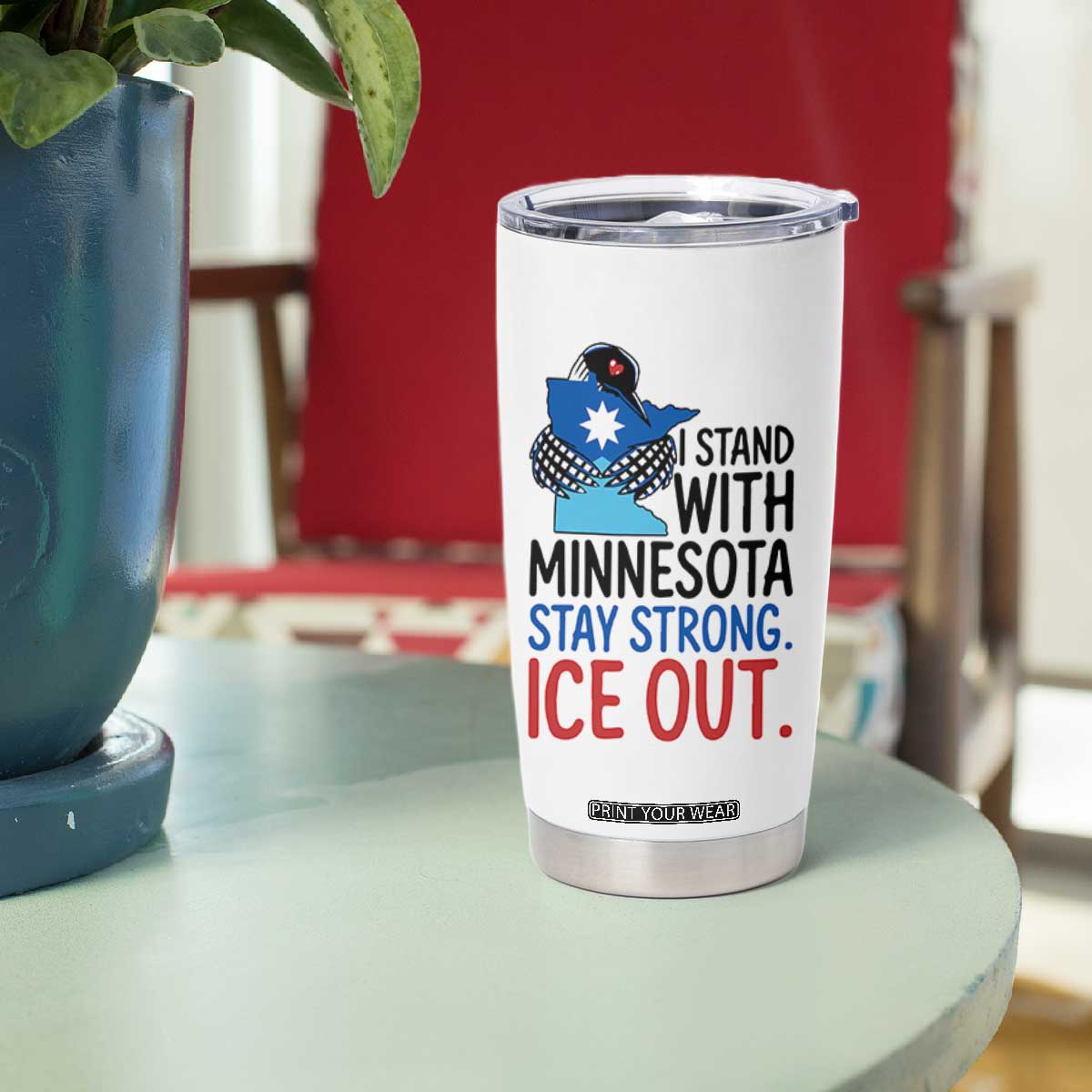 Minnesota Pride Common Loon Tumbler Cup Stand With Minnesota Ice Out TS12 Print Your Wear