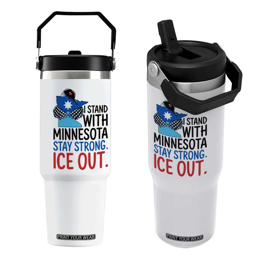 Minnesota Pride Common Loon Flip Straw Tumbler Stand With Minnesota Ice Out TS12 One Size: 30 oz White Print Your Wear