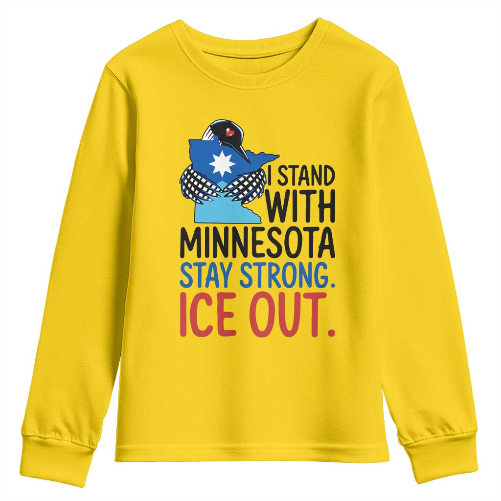 Minnesota Pride Common Loon Youth Sweatshirt Stand With Minnesota Ice Out TS12 Daisy Print Your Wear