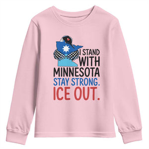 Minnesota Pride Common Loon Youth Sweatshirt Stand With Minnesota Ice Out TS12 Light Pink Print Your Wear