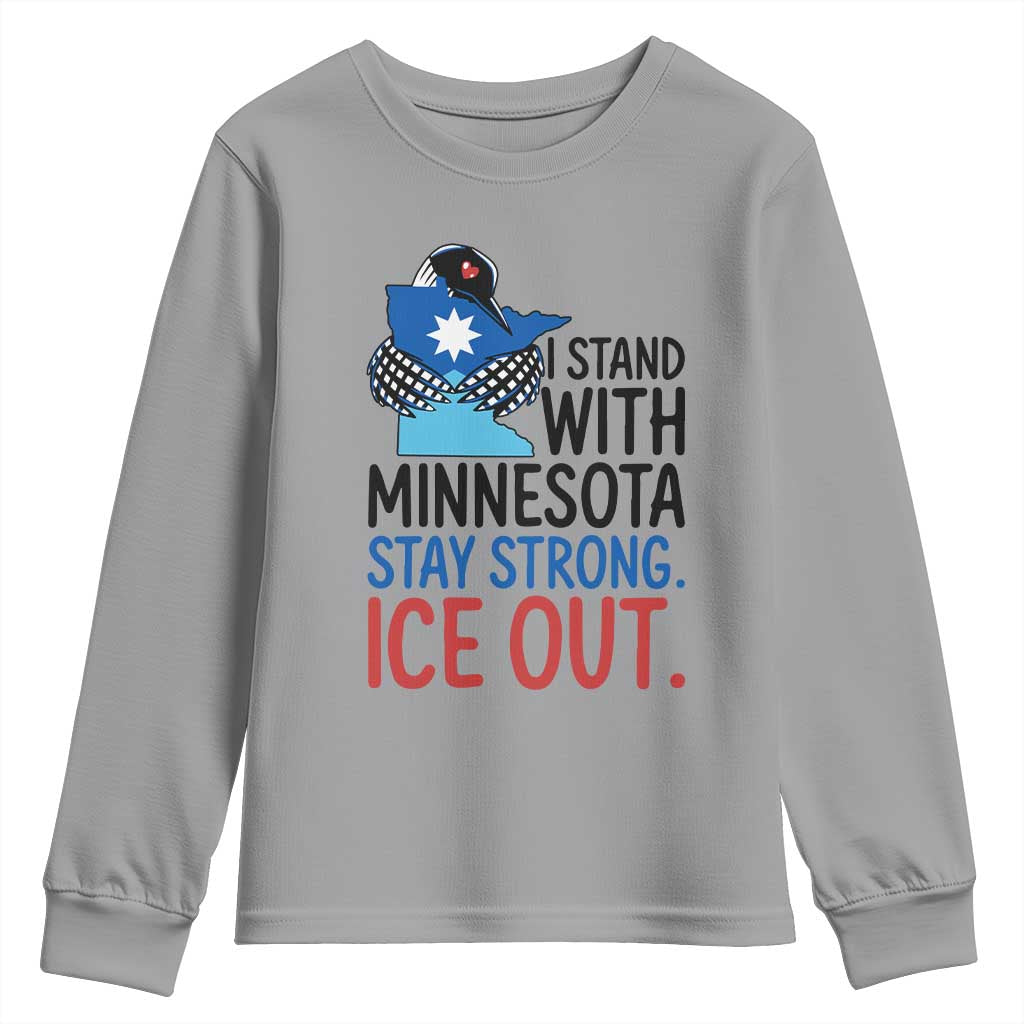 Minnesota Pride Common Loon Youth Sweatshirt Stand With Minnesota Ice Out TS12 Sport Gray Print Your Wear