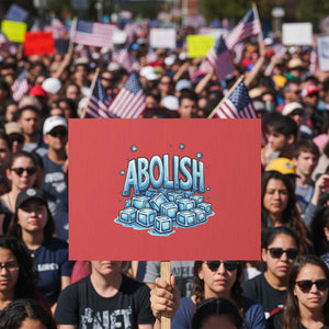 Abolish Ice Protest Sign Minnesota Resistance Protest TS12 Horizontal 18" × 24" Red Print Your Wear