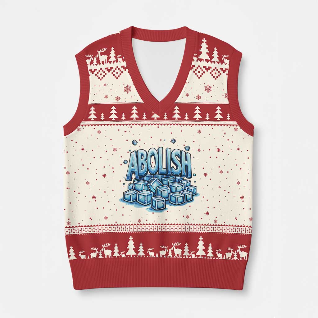 Abolish Ice V-Neck Knit Sweater Vest Minnesota Resistance Protest TS12 Beige Red Print Your Wear