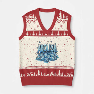 Abolish Ice V-Neck Knit Sweater Vest Minnesota Resistance Protest TS12 Beige Red Print Your Wear