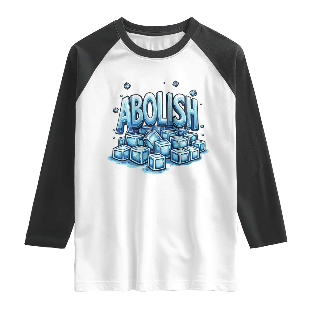 Abolish Ice Raglan Shirt Minnesota Resistance Protest TS12 White Black Print Your Wear
