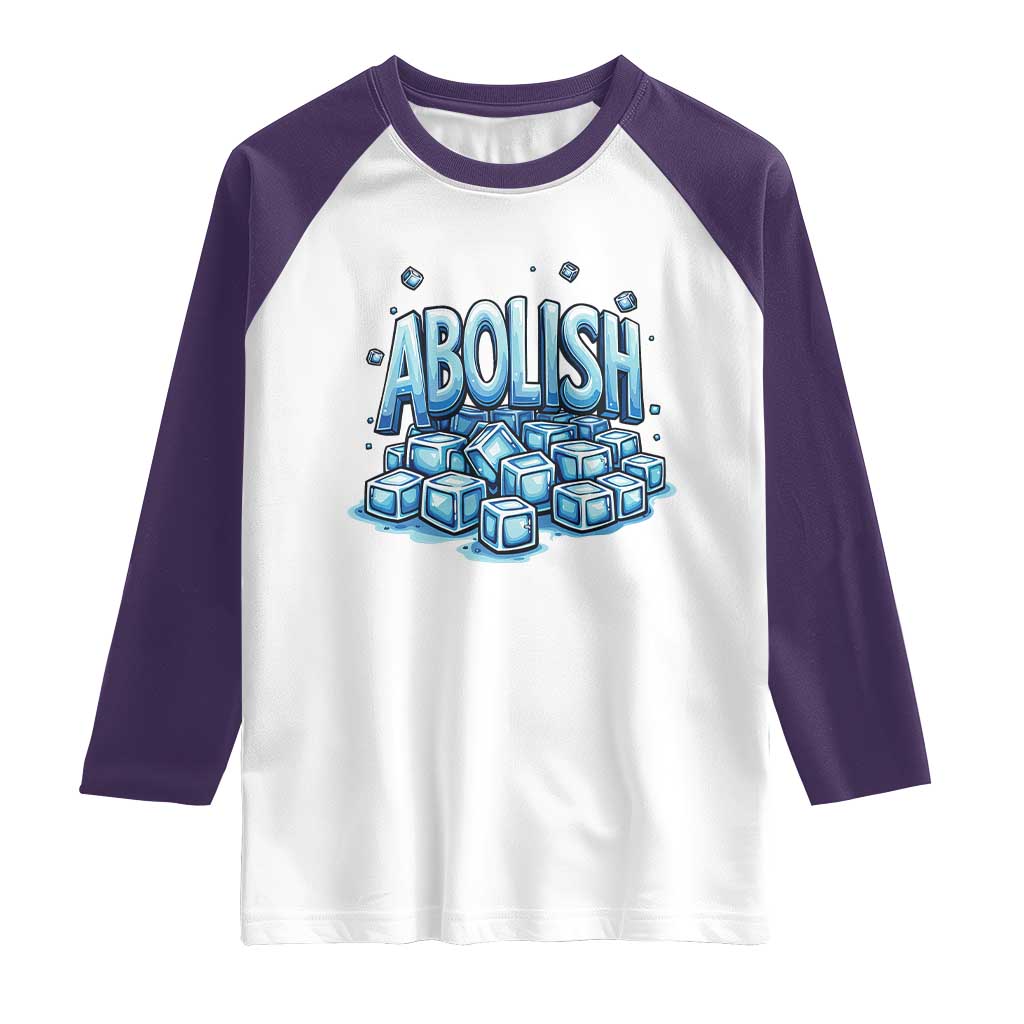 Abolish Ice Raglan Shirt Minnesota Resistance Protest TS12 White Purple Print Your Wear