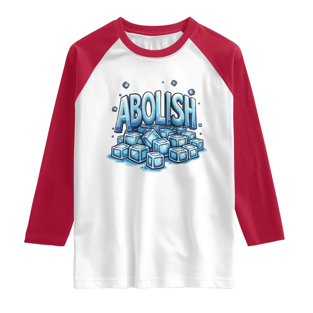 Abolish Ice Raglan Shirt Minnesota Resistance Protest TS12 White Red Print Your Wear