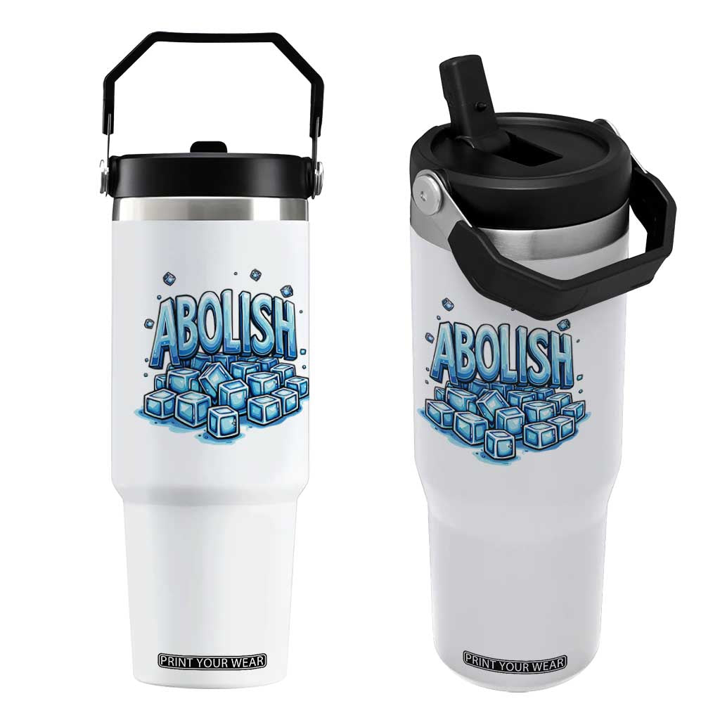 Abolish Ice Flip Straw Tumbler Minnesota Resistance Protest TS12 One Size: 30 oz White Print Your Wear