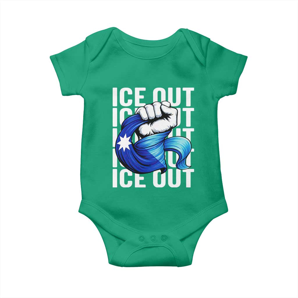 Minnesota Ice Out Baby Onesie Anti Ice Movement Protest TS12 Irish Green Print Your Wear