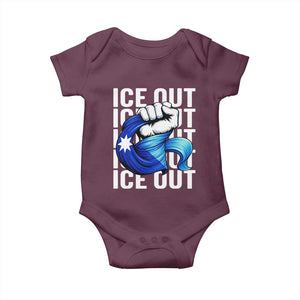 Minnesota Ice Out Baby Onesie Anti Ice Movement Protest TS12 Maroon Print Your Wear