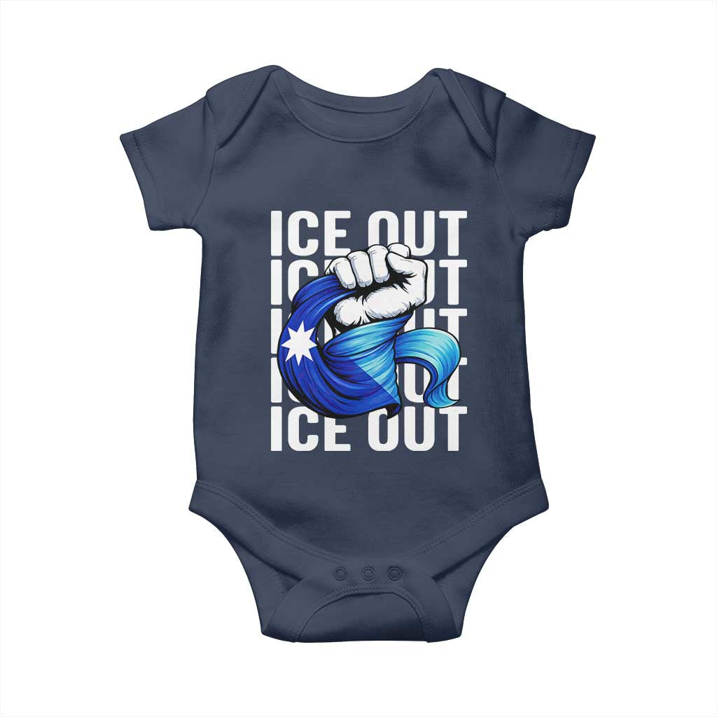 Minnesota Ice Out Baby Onesie Anti Ice Movement Protest TS12 Navy Print Your Wear