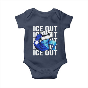 Minnesota Ice Out Baby Onesie Anti Ice Movement Protest TS12 Navy Print Your Wear