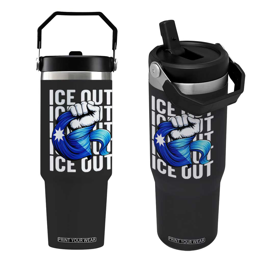Minnesota Ice Out Flip Straw Tumbler Anti Ice Movement Protest TS12 One Size: 30 oz Black Print Your Wear