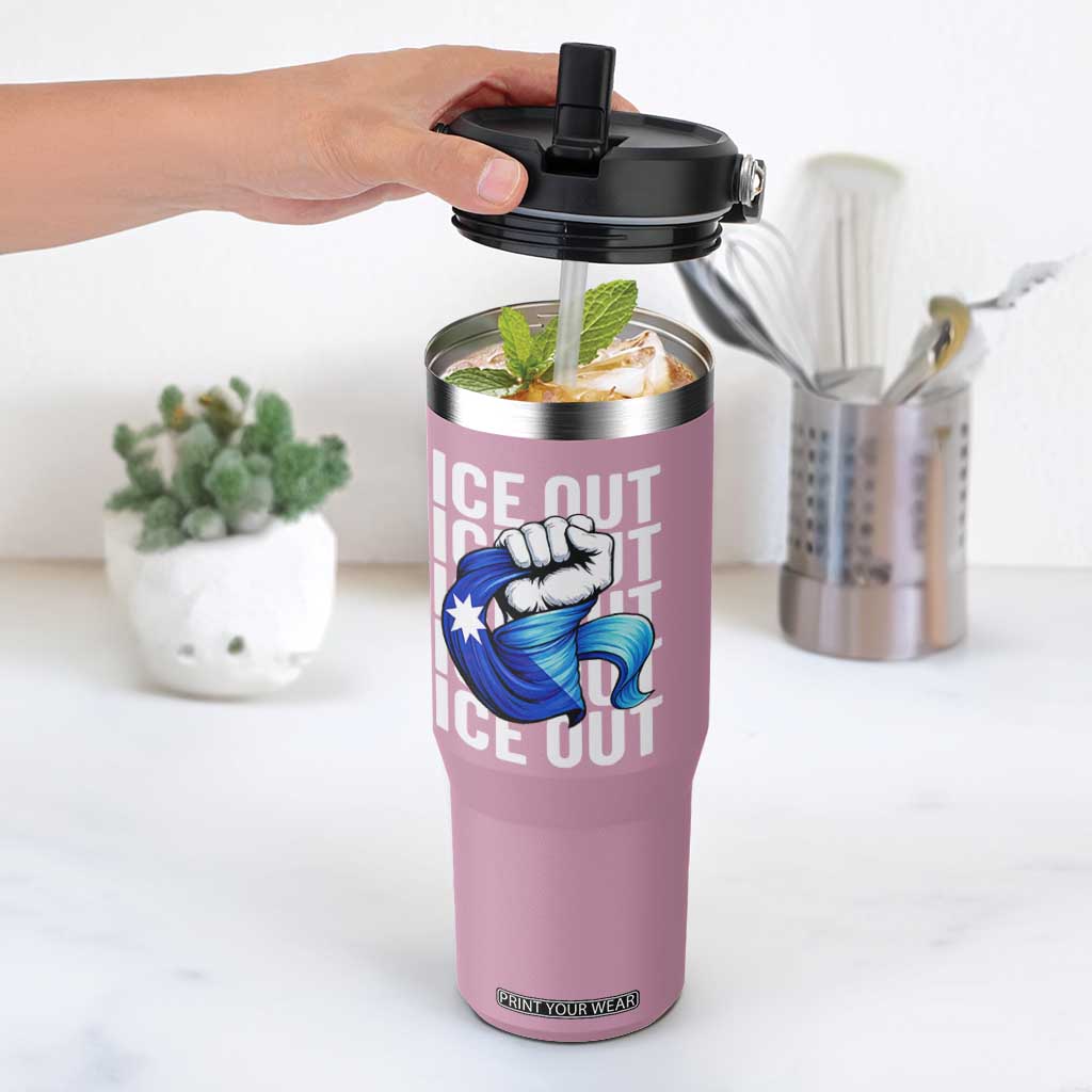 Minnesota Ice Out Flip Straw Tumbler Anti Ice Movement Protest TS12 One Size: 30 oz Light Pink Print Your Wear
