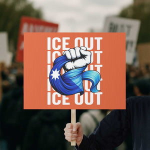 Minnesota Ice Out Protest Sign Anti Ice Movement Protest TS12 Horizontal 18" × 24" Orange Print Your Wear