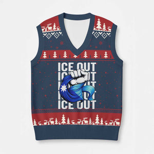 Minnesota Ice Out V-Neck Knit Sweater Vest Anti Ice Movement Protest TS12 Navy Red Print Your Wear