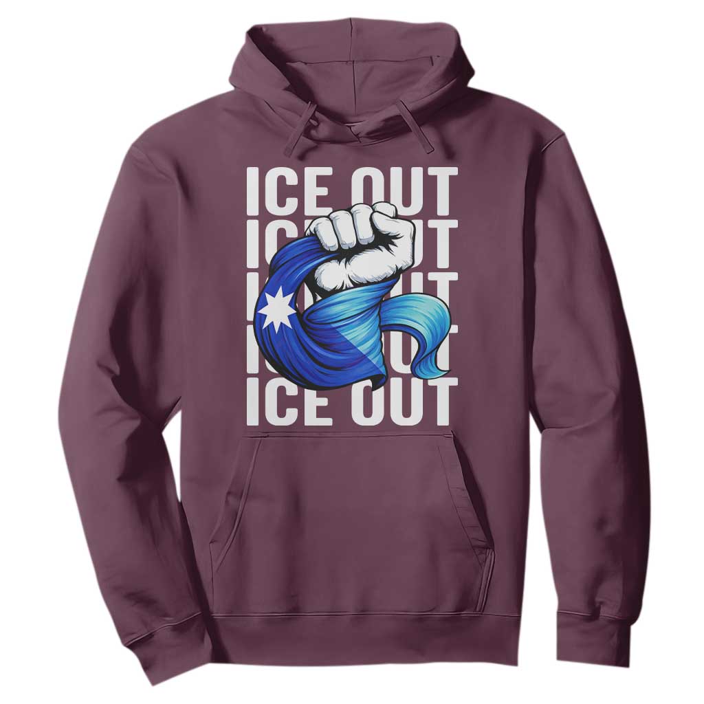 Minnesota Ice Out Hoodie Anti Ice Movement Protest TS12 Maroon Print Your Wear