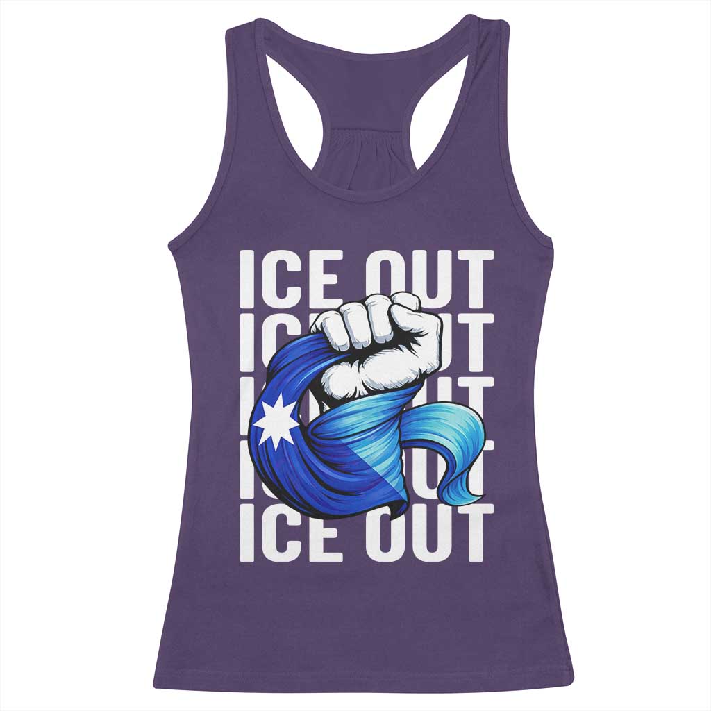 Minnesota Ice Out Racerback Tank Top Anti Ice Movement Protest TS12 Purple Print Your Wear