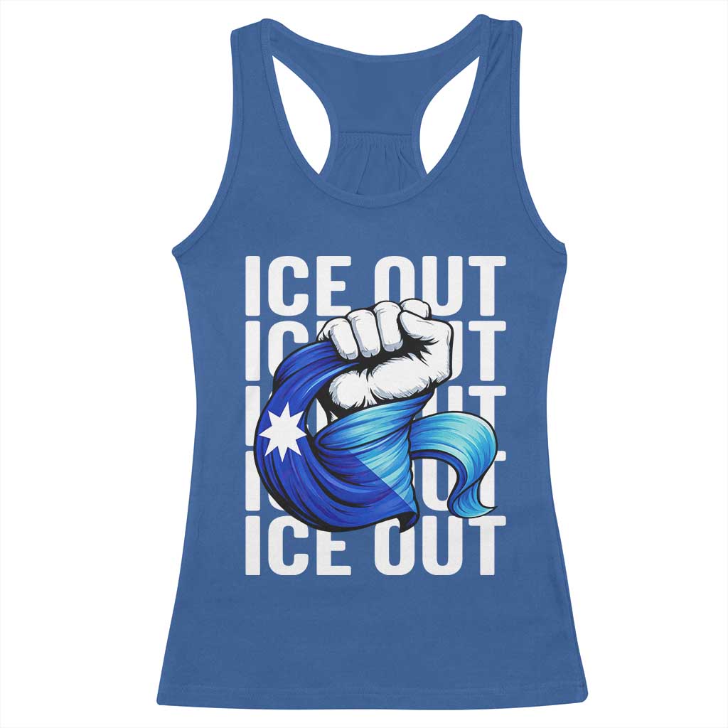 Minnesota Ice Out Racerback Tank Top Anti Ice Movement Protest TS12 Royal Blue Print Your Wear