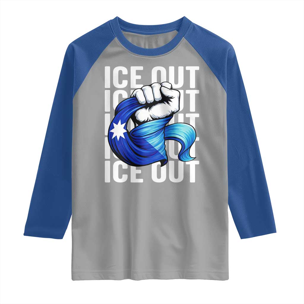 Minnesota Ice Out Raglan Shirt Anti Ice Movement Protest TS12 Sport Gray Royal Print Your Wear