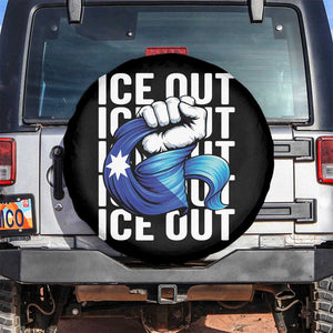 Minnesota Ice Out Spare Tire Cover Anti Ice Movement Protest TS12 No hole Black Print Your Wear