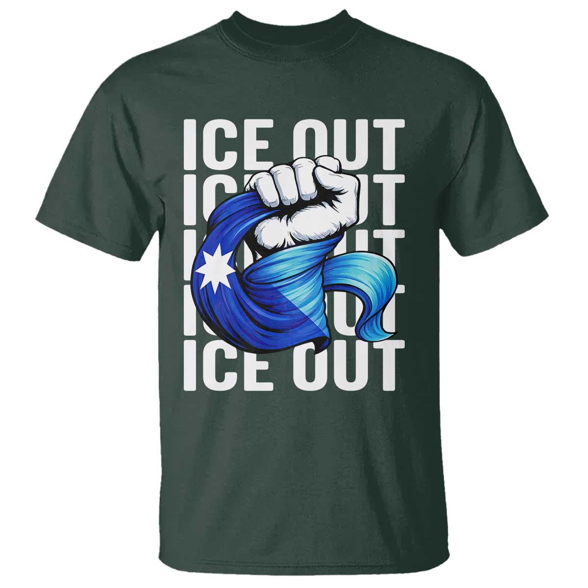 Minnesota Ice Out T Shirt Anti Ice Movement Protest TS12 Dark Forest Green Print Your Wear