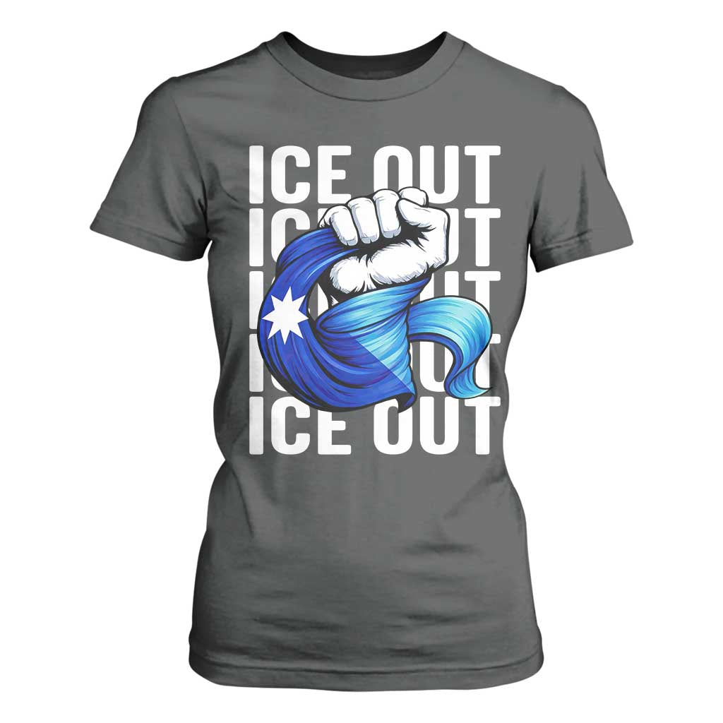 Minnesota Ice Out T Shirt For Women Anti Ice Movement Protest TS12 Dark Heather Print Your Wear