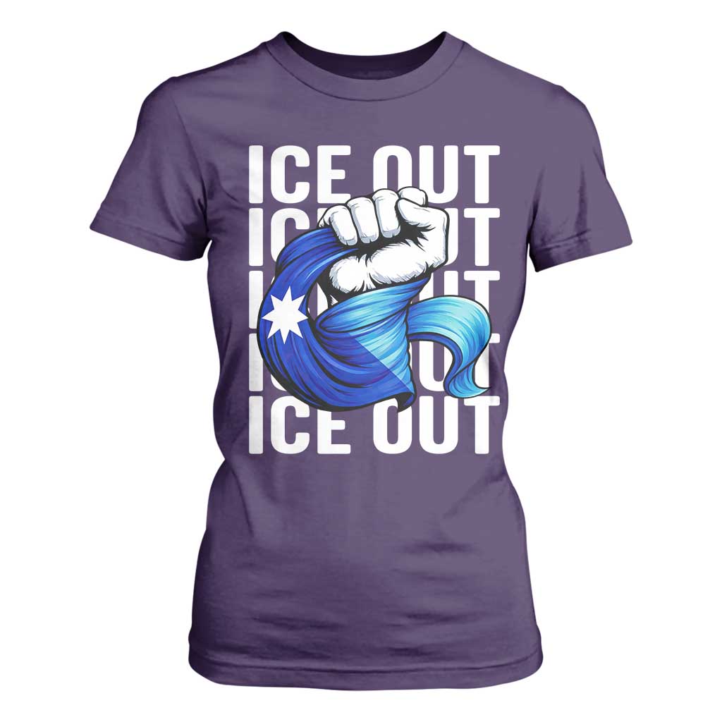 Minnesota Ice Out T Shirt For Women Anti Ice Movement Protest TS12 Purple Print Your Wear