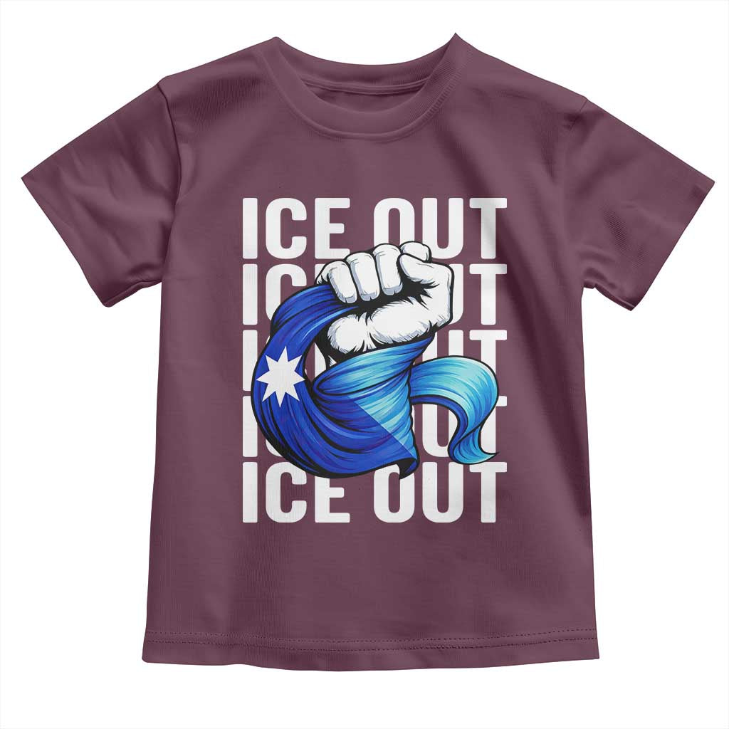 Minnesota Ice Out Toddler T Shirt Anti Ice Movement Protest TS12 Maroon Print Your Wear