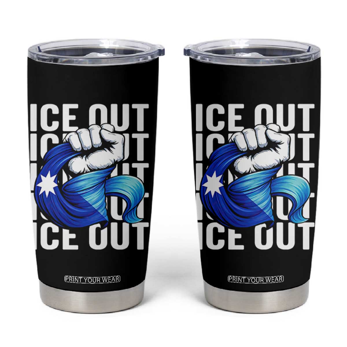 Minnesota Ice Out Tumbler Cup Anti Ice Movement Protest TS12 Black Print Your Wear