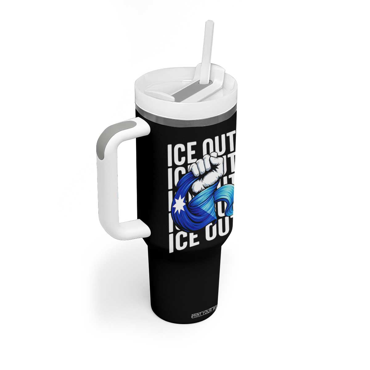 Minnesota Ice Out Tumbler With Handle Anti Ice Movement Protest TS12 Print Your Wear