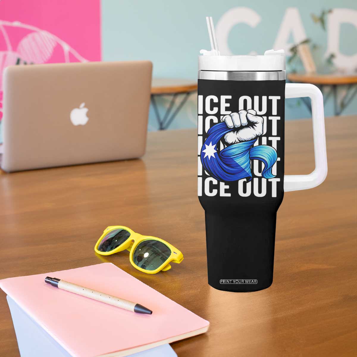 Minnesota Ice Out Tumbler With Handle Anti Ice Movement Protest TS12 Print Your Wear