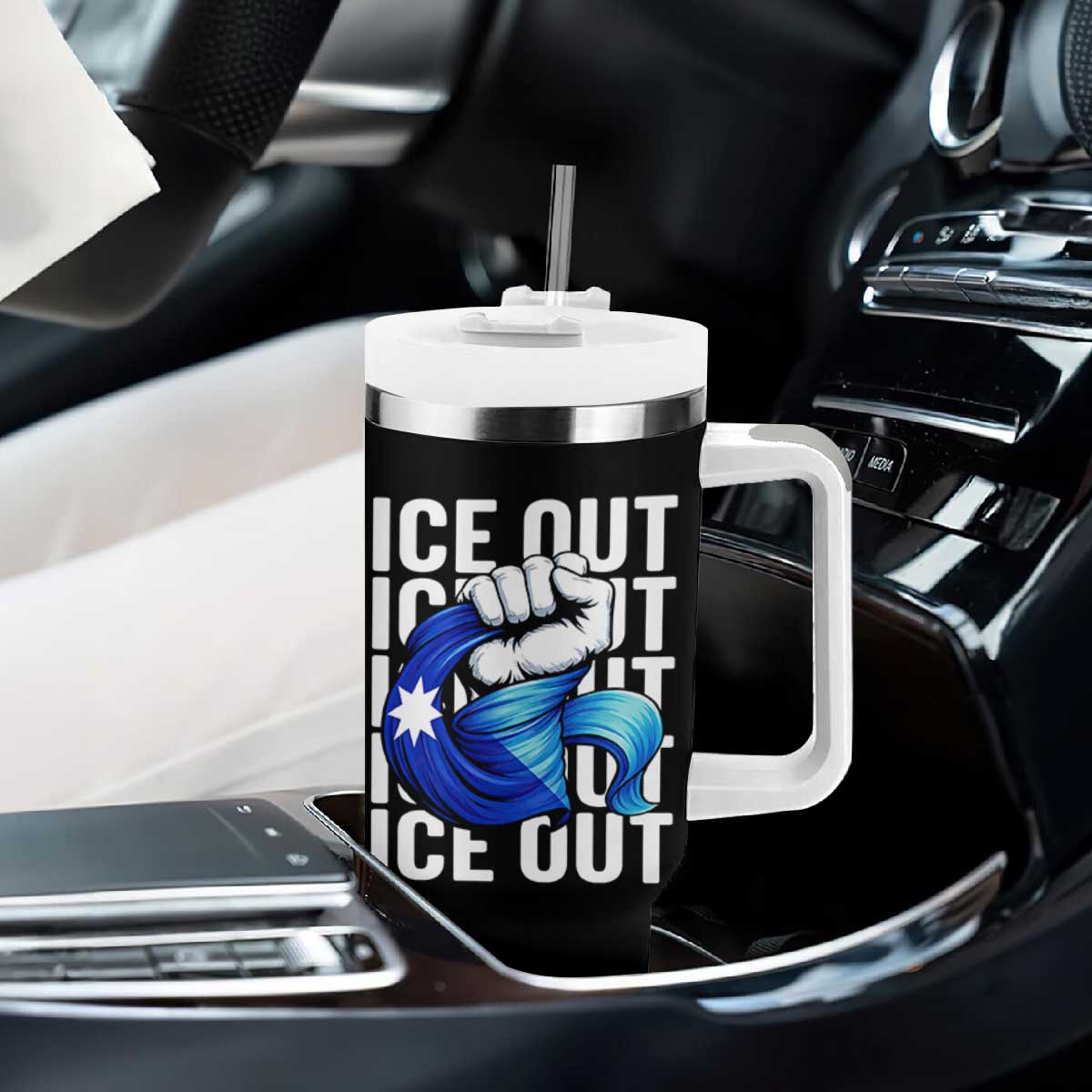 Minnesota Ice Out Tumbler With Handle Anti Ice Movement Protest TS12 Print Your Wear
