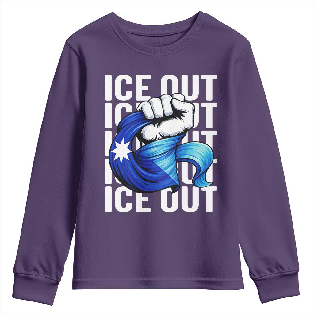 Minnesota Ice Out Youth Sweatshirt Anti Ice Movement Protest TS12 Purple Print Your Wear