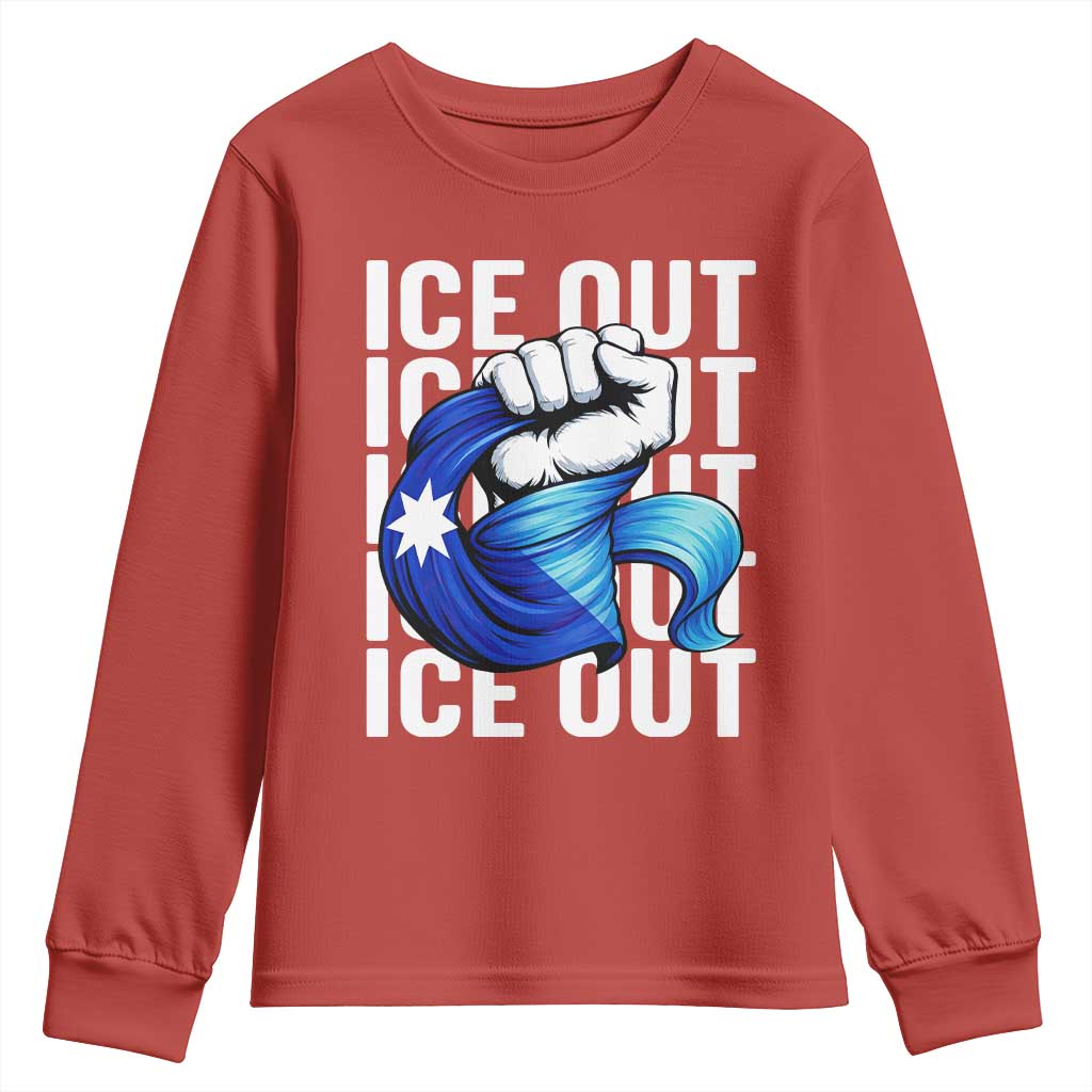 Minnesota Ice Out Youth Sweatshirt Anti Ice Movement Protest TS12 Red Print Your Wear