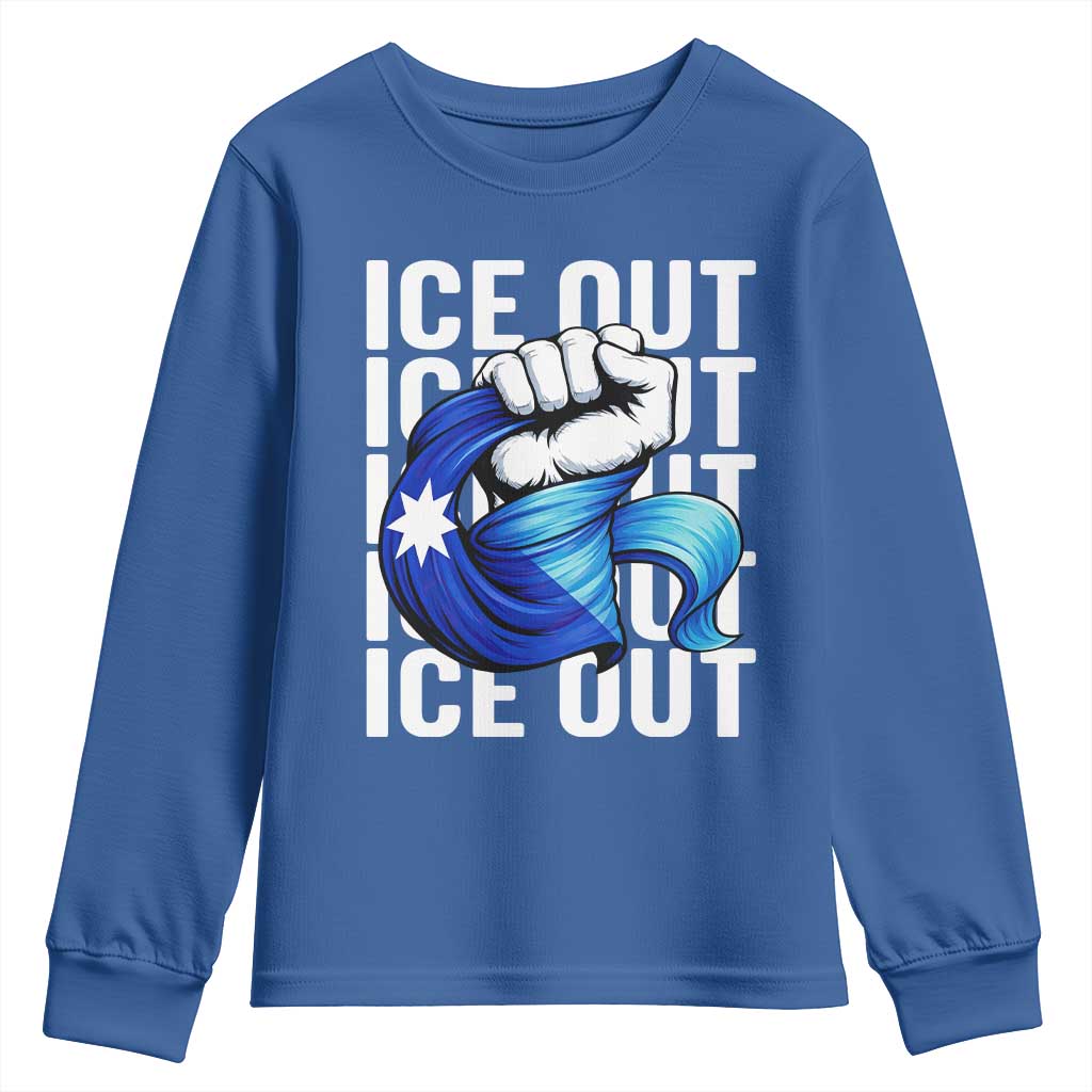 Minnesota Ice Out Youth Sweatshirt Anti Ice Movement Protest TS12 Royal Blue Print Your Wear