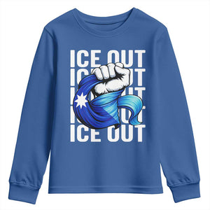 Minnesota Ice Out Youth Sweatshirt Anti Ice Movement Protest TS12 Royal Blue Print Your Wear
