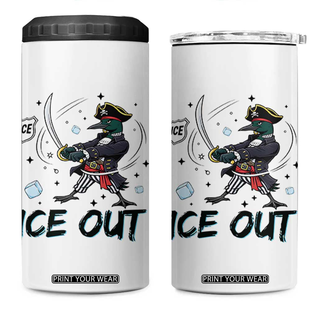Funny Pirate Common Loon Minnesota Defends Abolish Ice 4 in 1 Can Cooler Tumbler TS12 One Size: 16 oz White Print Your Wear