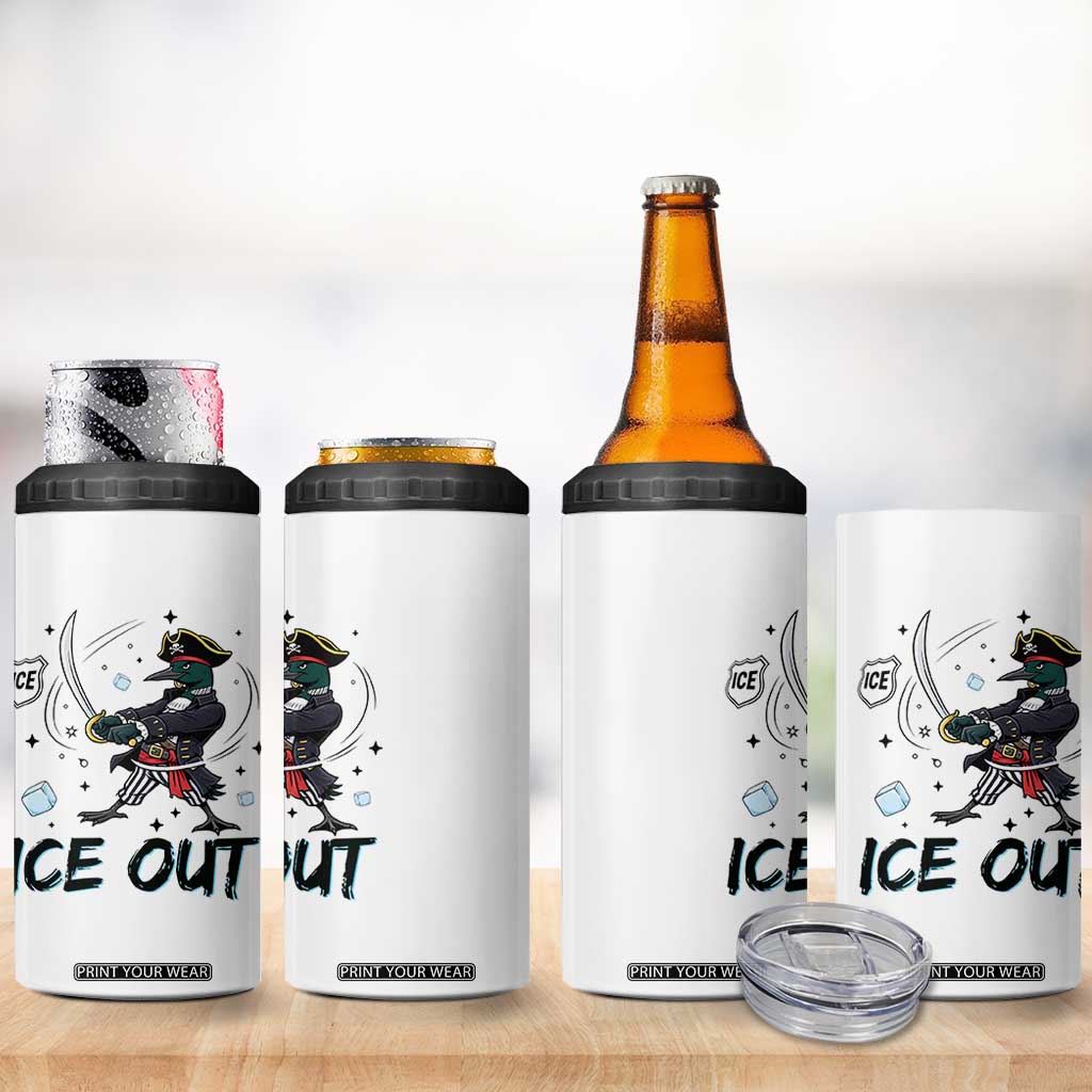 Funny Pirate Common Loon Minnesota Defends Abolish Ice 4 in 1 Can Cooler Tumbler TS12 Print Your Wear
