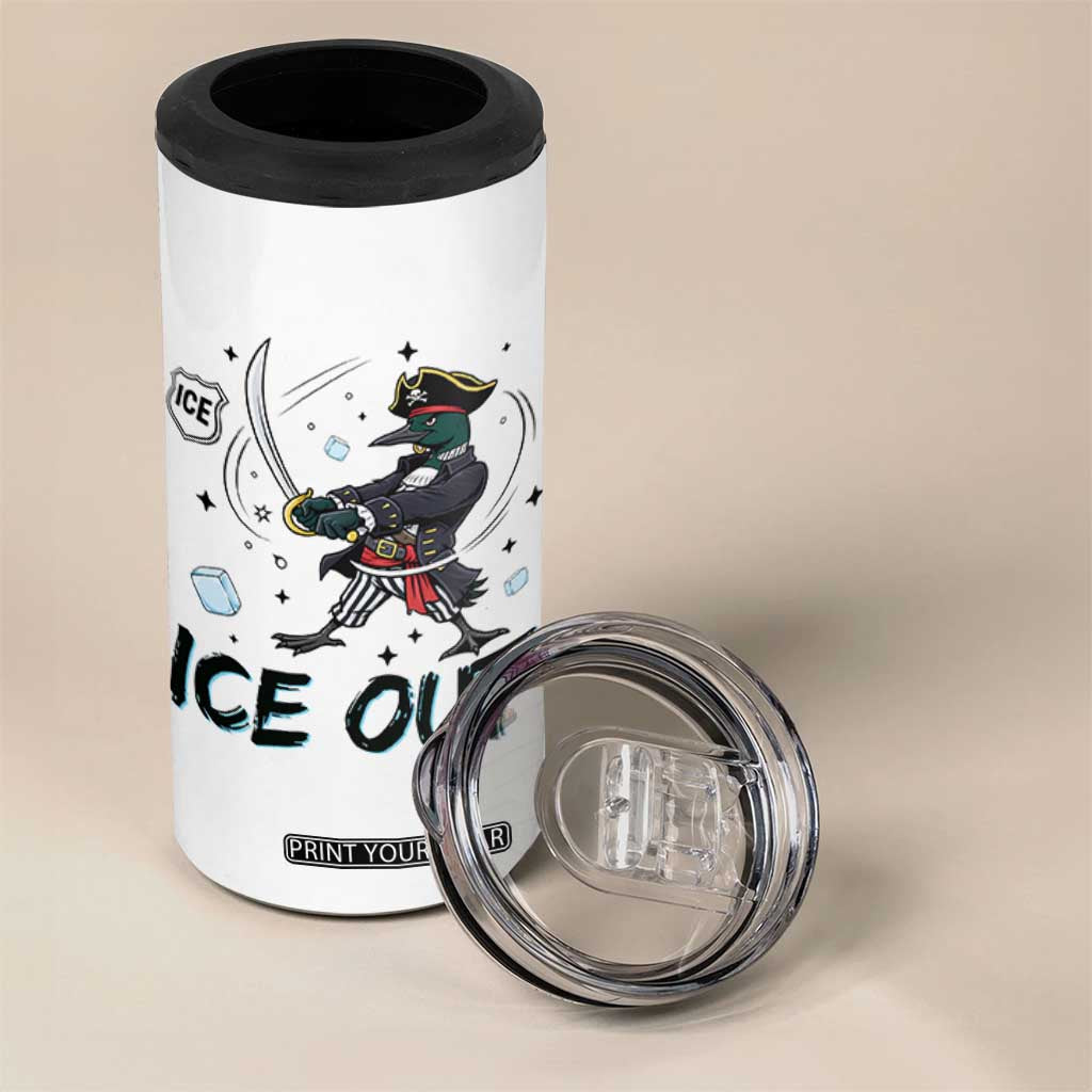 Funny Pirate Common Loon Minnesota Defends Abolish Ice 4 in 1 Can Cooler Tumbler TS12 Print Your Wear