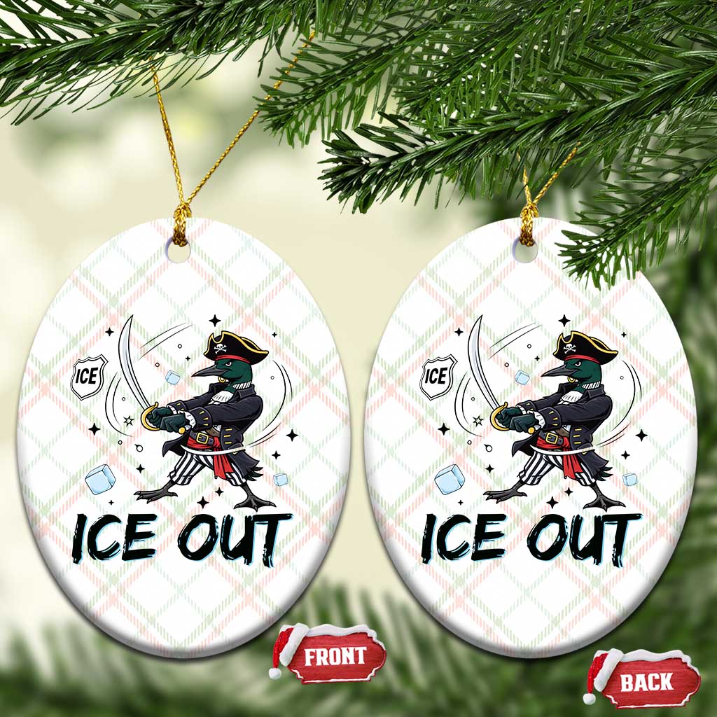 Funny Pirate Common Loon Minnesota Defends Abolish Ice Ceramic Ornament TS12 Print Your Wear
