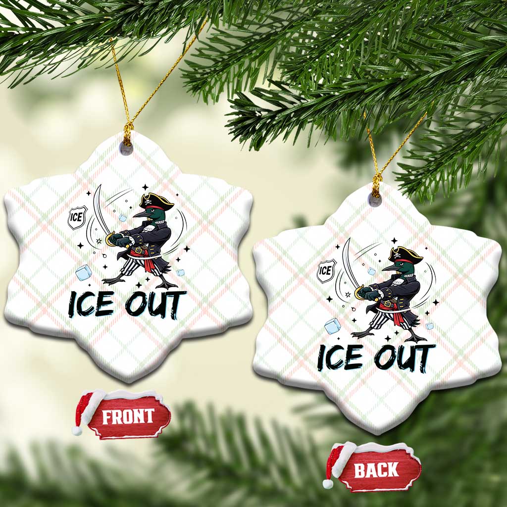 Funny Pirate Common Loon Minnesota Defends Abolish Ice Ceramic Ornament TS12 Print Your Wear