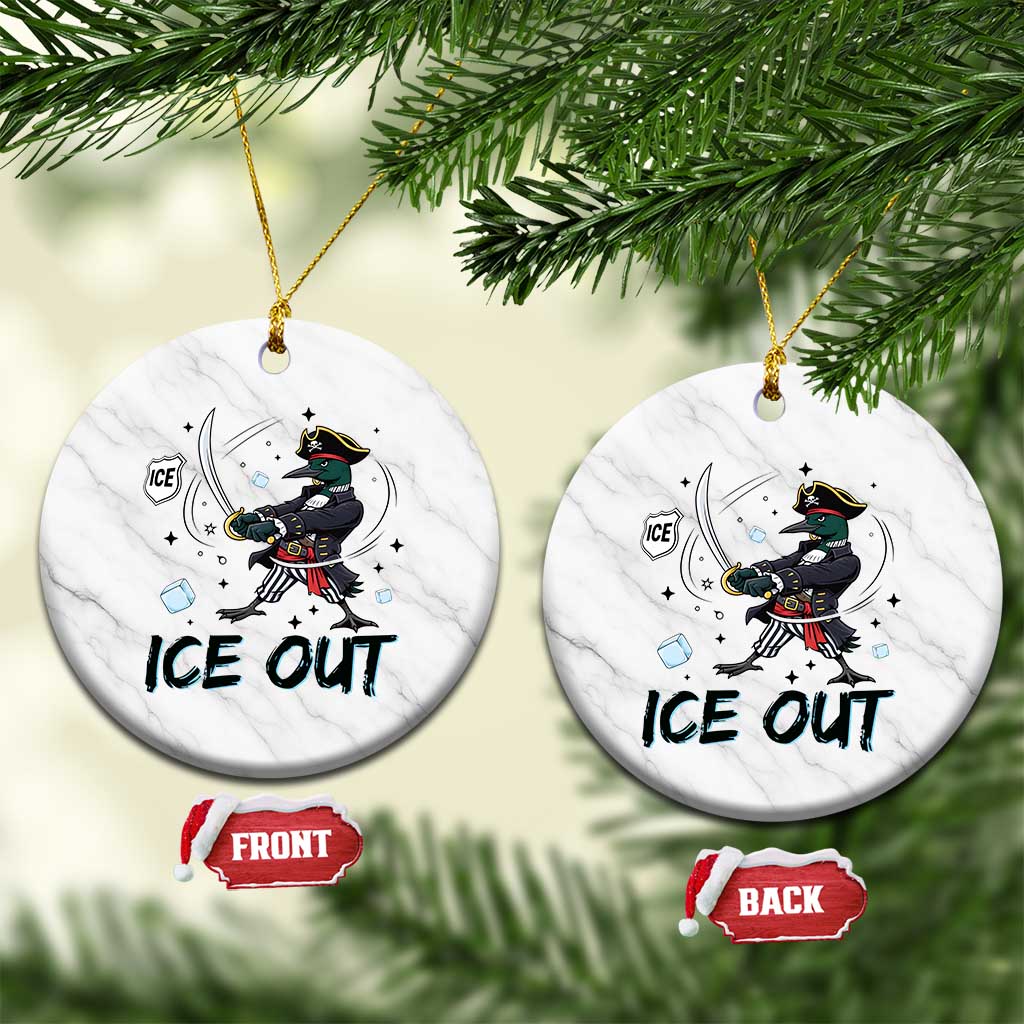 Funny Pirate Common Loon Minnesota Defends Abolish Ice Ceramic Ornament TS12 1pc White Marble Print Your Wear